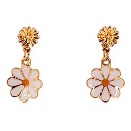 Дитячі сережки Fashion ромашки T24626 біло-жовтий