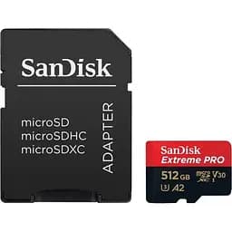 Карта памяти microSDXC SanDisk Extreme Pro A2 512 Gb class 10 V30 UHS-1 U3 (R200MB/s, W140MB/s)