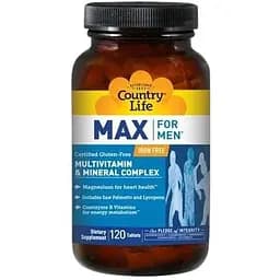 Вітаміни та мінерали Country Life Max for Men, 120 таблеток