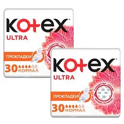 Прокладки гігієнічні Kotex Ultra Normal 60 шт. (2 уп. х 30 шт.)