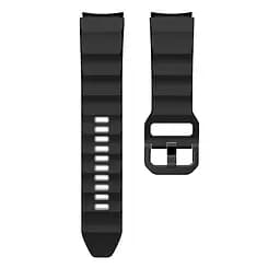Ремінець для Samsung Galaxy Watch 4 Classic 46mm - чорно-сірий ширина кріплення 20мм силікон розмір L Watchbands Ribbed (W11-5WB40054930) - мініатюра 3