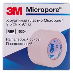 Медицинский пластырь 3M Micropore е1530-1 хирургический на нетканой основе 2.5 см х 9.1 м