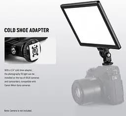 NEEWER 9-дюймова світлодіодна відеосвітлова панель, затемнена DSLR-камера з м'яким освітленням із міні-настільною підставкою - мініатюра 2