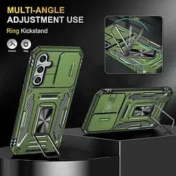 Ударостійкий чохол Camshield Army Ring для Samsung Galaxy S24 FE Оливковий / Army Green - мініатюра 3
