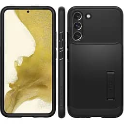 Оригінальний чохол із підставкою Spigen Slim Armor для Samsung Galaxy S22 Black ACS04013 SM-S906 - мініатюра 4