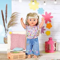 Одяг для ляльки Baby Born Квітковий джинс 43 см (832677) - мініатюра 3