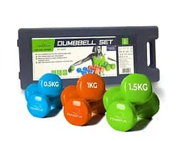 Набор гантелей в кейсе 6 кг PowerPlay 4103 Fitness Dumbells 2 шт*0,5 кг, 2 шт*1 кг, 2 шт*1,5 кг (PP_4103_6kg)