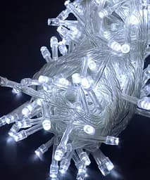 Світлодіодна гірлянда No Brand 160 LED класична 5 мм довжина 8.5 метрів з прозорим проводом, світло біле (1120-03)