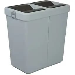 Мусорное ведро Motek двойное 14 л + 14 л с поворотной крышкой Серый (COB-428) 