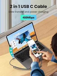Кабель UGREEN US554 USB to Type-C PD QC 4.0/3.0 100W/6A for Huawei P60/ Mate 60 Pro and Xiaomi Supercharge 2M Space Gray - мініатюра 5