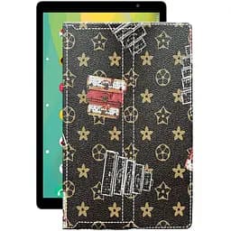 Чехол StatusCASE из экокожи для планшета Prestigio Grace 4991 4G Луи-Витон-коричневый