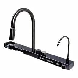 Смеситель для кухни с краном под осмос и омывателем стаканов Platinum Handmade HX08 под мойку 75x45D черный