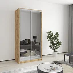 Шкаф-купе двухдверный MebelStar Стандарт AL 2 Зеркала 100x60x210 см Дуб тахо (MBS-3486)