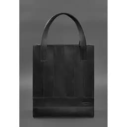 Шкіряна жіноча сумка шоппер Бетсі чорна