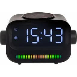 Бездротова зарядна станція-годинник TheGeneral RapidFlow Quick Charge чорна (40051519-01)