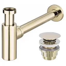 Сифон універсальний для умивальника Rea L.gold click-clack золотий REA-A5692, Золотий