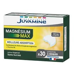 Витамины и минералы Juvamine Магний + Витамин В6, 30 жевательных таблеток