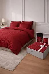 Комплект постельного белья евро 200х220 Premium сатин бордовый TC303376156
