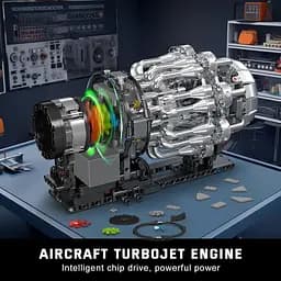 Конструктор двигун Mould King авіаційний турбореактивний Turbojet Engine Mechanical  моторозований дитячий мотор 1247 деталей - мініатюра 7