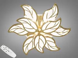 Светодиодная пристельная люстра с регулировкой яркости, 140W, золото.