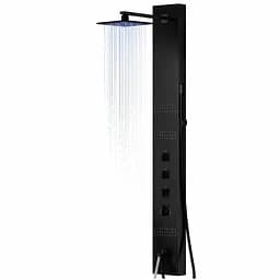 Душова панель Corsan Neo black LED з виливом S060MBLLEDW, Чорний матовий - мініатюра 3