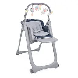 Стільчик для годування Chicco Polly Magic Relax New, сірий з синім (79502.39)