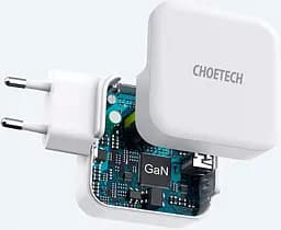 Мережевий зарядний пристрій Choetech PD 65W GaN Mini Fast Charger White (PD8002-EU-WH) [100840] - мініатюра 4