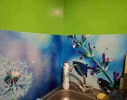 Кухонний фартух самоклеючий Польовий дзвіночок 02 наклейка кульбаба синій 60х200 см Happy Pocket Z180311 - мініатюра 10