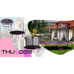 Батут із внутрішньою сіткою THUNDER Inside Ultra 14FT 435 см Black/Pink - мініатюра 5