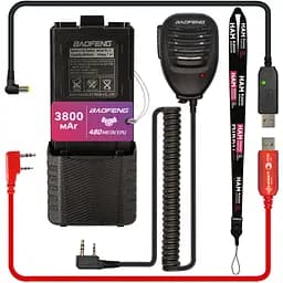 Комплект для рации Baofeng Fullhouse Bat BL5-3800 Red (8335)