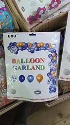 Набір для гірлянди з повітряних куль (Balloon Garland) — синьо-золота арка з кульок із конфеті декор для фотозони дня народження - мініатюра 4