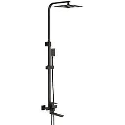 Душова система Frap F24802-6, вилив - перемикач на лійку, 1 режим, Чорний матовий