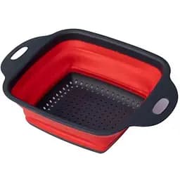 Друшляк A-Plus силіконовий складаний прямокутний 29х22х8.7 см червоний