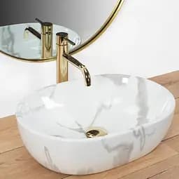 Умивальник Rea Amelia 34,5x48 marble shiny (REA-U8001) - мініатюра 2