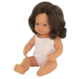 Лялька-пупс анатомічна Miniland дівчинка-шатенка, в білизні, 38 см (31180)