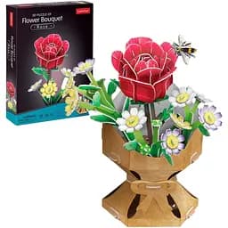 Трехмерная головоломка-конструктор Cubic Fun Flower Bouquet Rose Букет цветов Роза (W3301h)