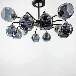 Стельова люстра на 12 ламп з плафонами графіт Line.F 81846/12