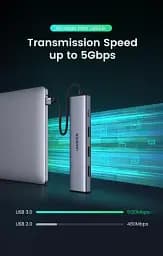 USB-хаб Ugreen CM473 USB 3.0 to 4-Port USB 3.0 Hub Space Gray (20805) - мініатюра 5