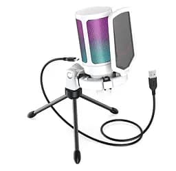 Микрофон конденсаторный Fifine A6V-W Ampli Game RGB USB White