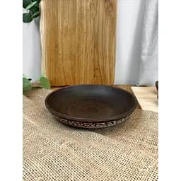 Салатник керамический (глиняный) резной Ангоб 600 мл