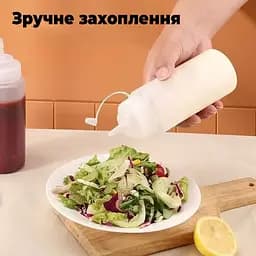 Набір пластикових багаторазових пляшечок для економного дозування соусів кетчупу майонеза гірчиці об'ємом 350 мл Різні кольори 87983 - мініатюра 6