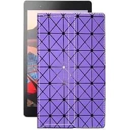 Чохол StatusCASE з екошкіри для планшету Lenovo Tab 3 Plus TB-8703X Фіолетовий ромб