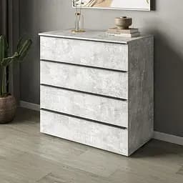 Комод Flamecame на 4 ящика с ручками на всю длинну из ДСП II FTX-4 Бетон