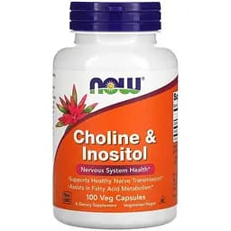 Вітаміни та мінерали Now Choline & Inositol 100 вегакапсул