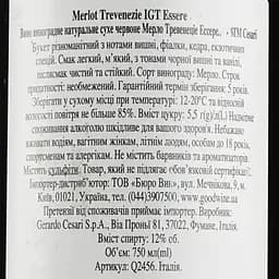 Вино Gerardo Cesari Trevenezie Essere, 11,5%, 0,75 л - мініатюра 3