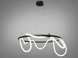 Люстра стельова LED Diasha SY9752-D800BK Шланг Роуплайт, 48Вт, чорний, регульована висота, для коридору, вітальні, кухні - мініатюра 4