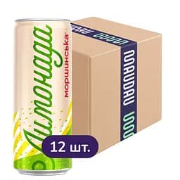 Упаковка напою Моршинська Лимонада Яблуко середньогазований 3.96 л (0.33 л x 12 шт.)