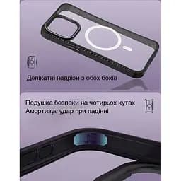 Чохол Vokamo MagSafe для iPhone 15 Pro Max з магнітом Ice Glass Black - мініатюра 8