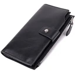 Вертикальный стильный кошелек из гладкой натуральной кожи Vintage 10.5х19.5х2 см acs0029596