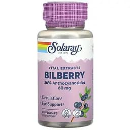 Екстракт чорниці Solaray Bilberry Berry Extract 60 мг 60 веганських капсул